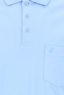 Gök Mavisi Polo Yaka Regular Fit Pamuk T-shirt