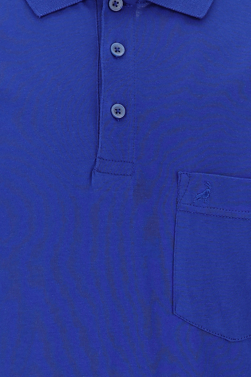 Koyu Mavi  Polo Yaka Regular Fit Pamuk T-shirt