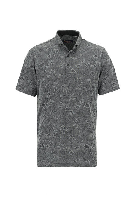 Siyah Polo Yaka Regular Fit T-shirt