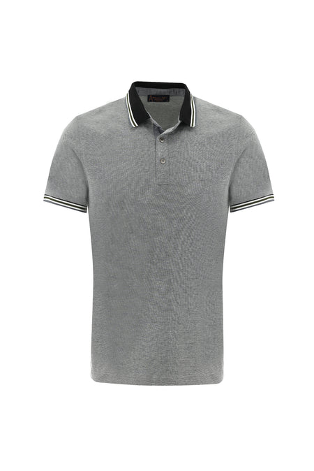 Orta Gri Polo Yaka Regular Fit T-shirt