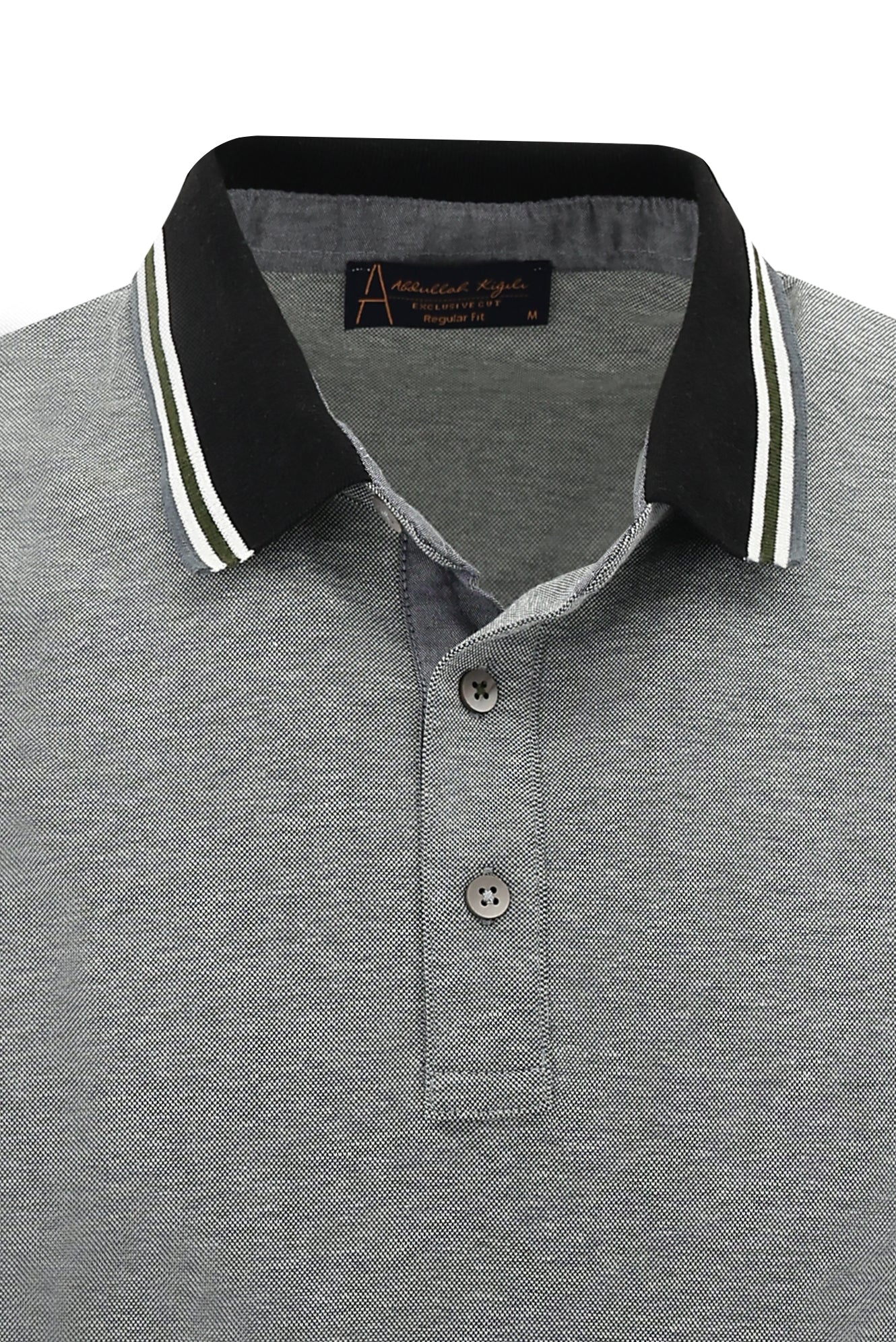 Orta Gri Polo Yaka Regular Fit T-shirt