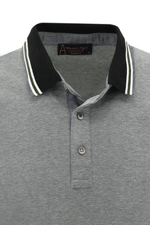 Orta Gri Polo Yaka Regular Fit T-shirt