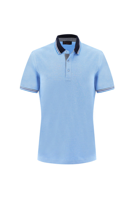 Gök Mavisi Polo Yaka Regular Fit T-shirt