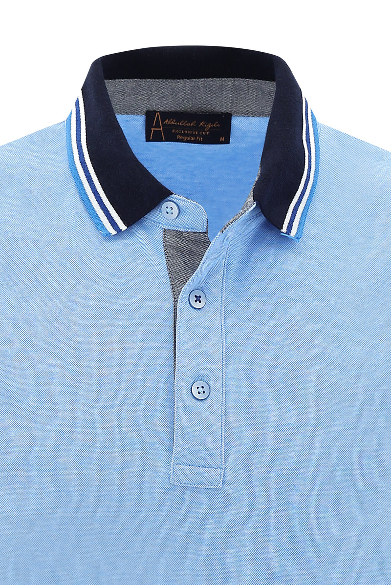 Gök Mavisi Polo Yaka Regular Fit T-shirt