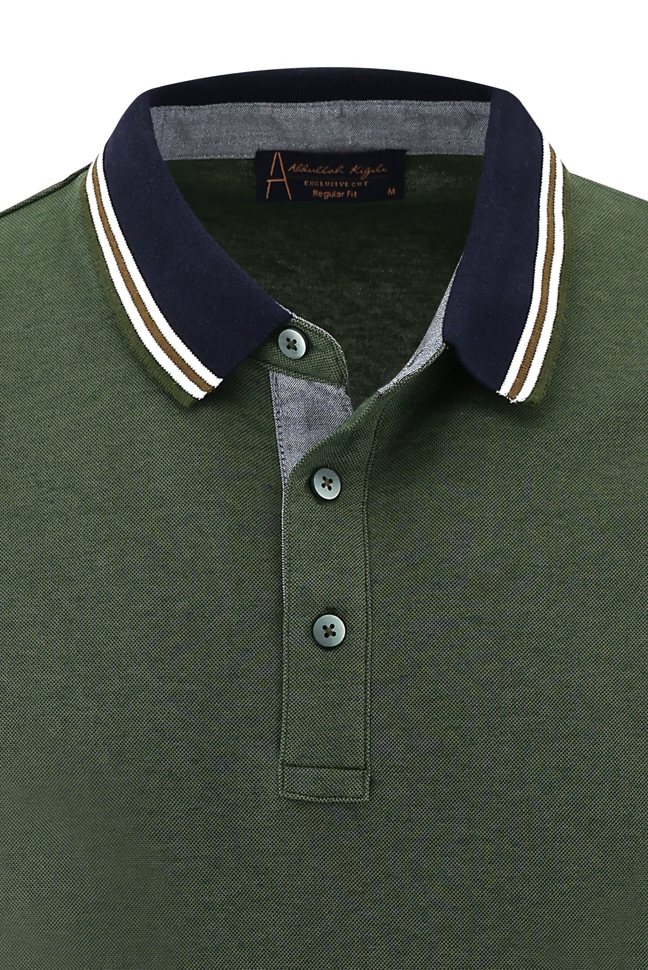 Orta Haki Polo Yaka Regular Fit T-shirt