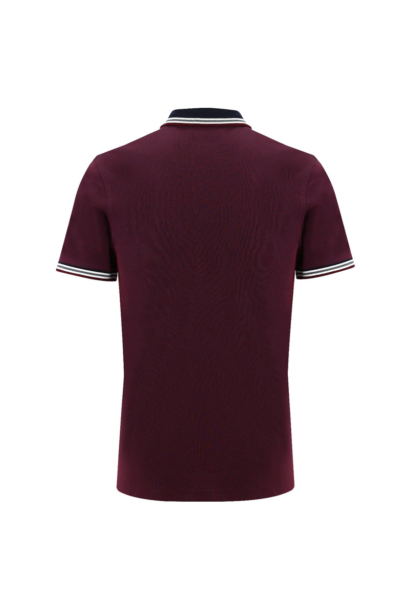 Koyu Bordo Polo Yaka Regular Fit T-shirt