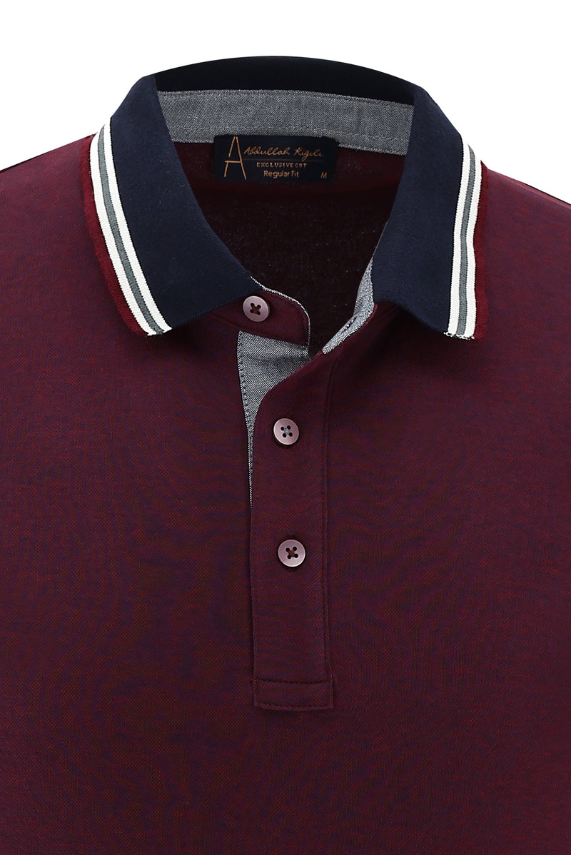 Koyu Bordo Polo Yaka Regular Fit T-shirt