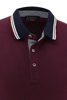 Koyu Bordo Polo Yaka Regular Fit T-shirt-Abdullah Ki??l?