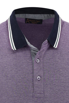 Koyu Mor Polo Yaka Regular Fit Pamuklu T-shirt