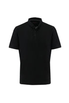 Siyah Polo Yaka Regular Fit Nakışlı T-shirt