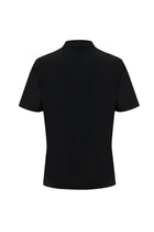 Siyah Polo Yaka Regular Fit Nakışlı T-shirt