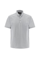 Orta Gri Polo Yaka Regular Fit Nakışlı T-shirt