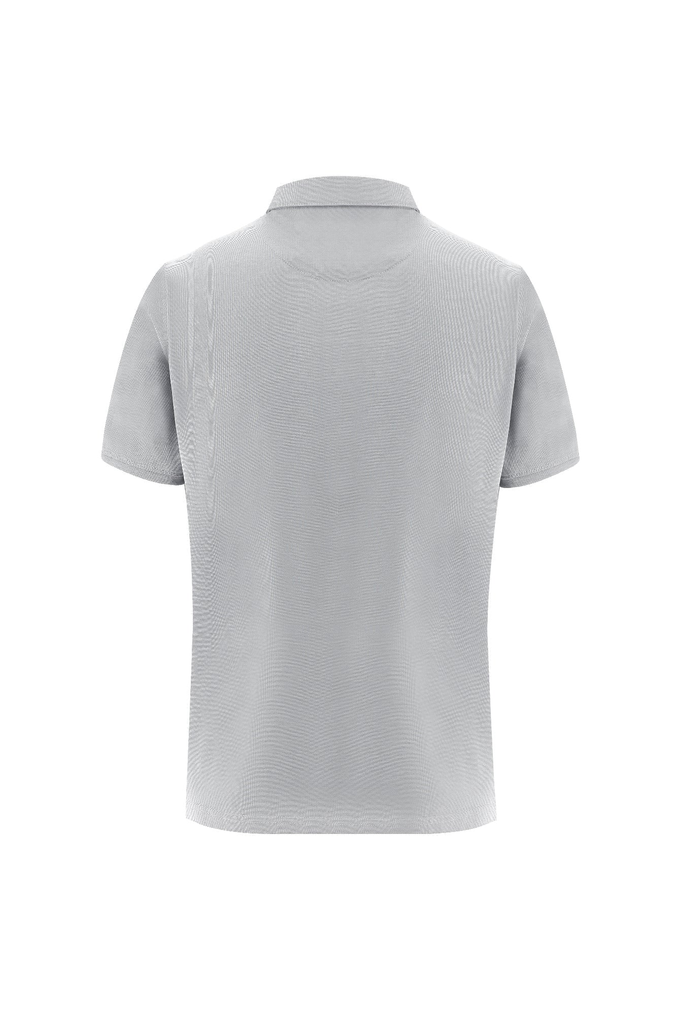 Orta Gri Polo Yaka Regular Fit Nakışlı T-shirt