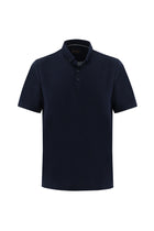 Orta Lacivert Polo Yaka Regular Fit Nakışlı T-shirt