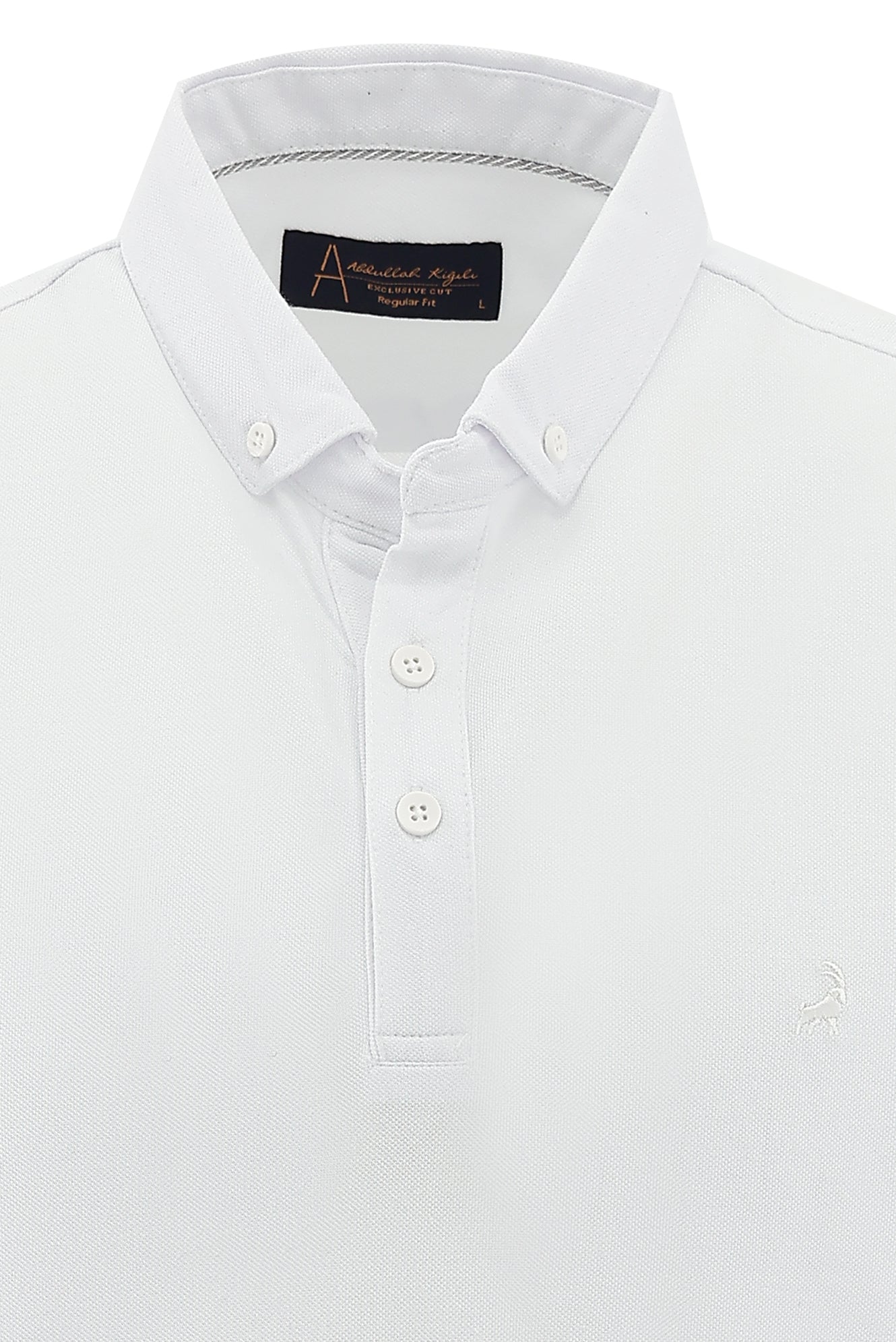Beyaz Polo Yaka Regular Fit T-shirt