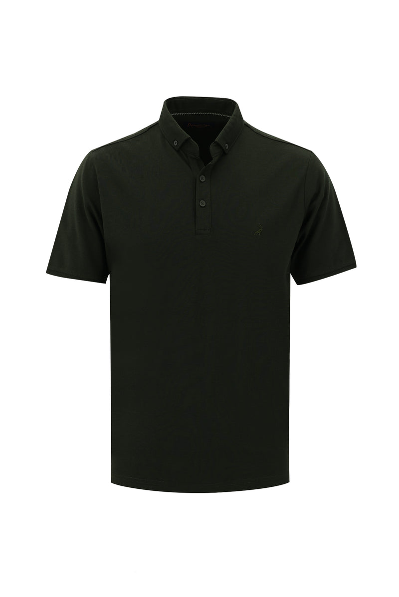 Orta Haki Polo Yaka Regular Fit T-shirt