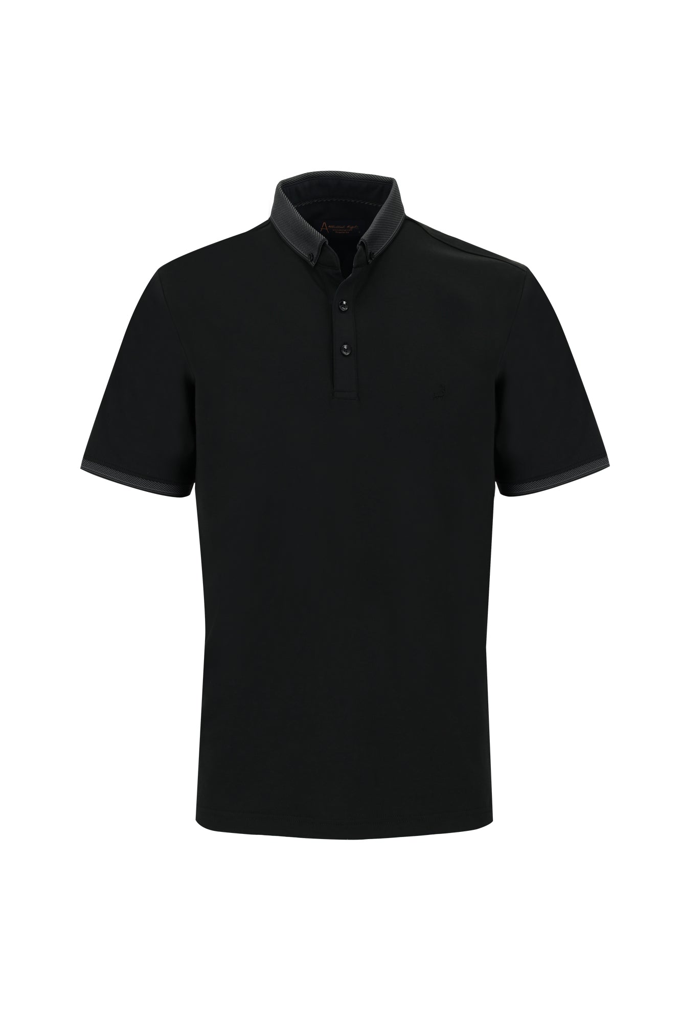 Siyah Polo Yaka Regular Fit T-shirt