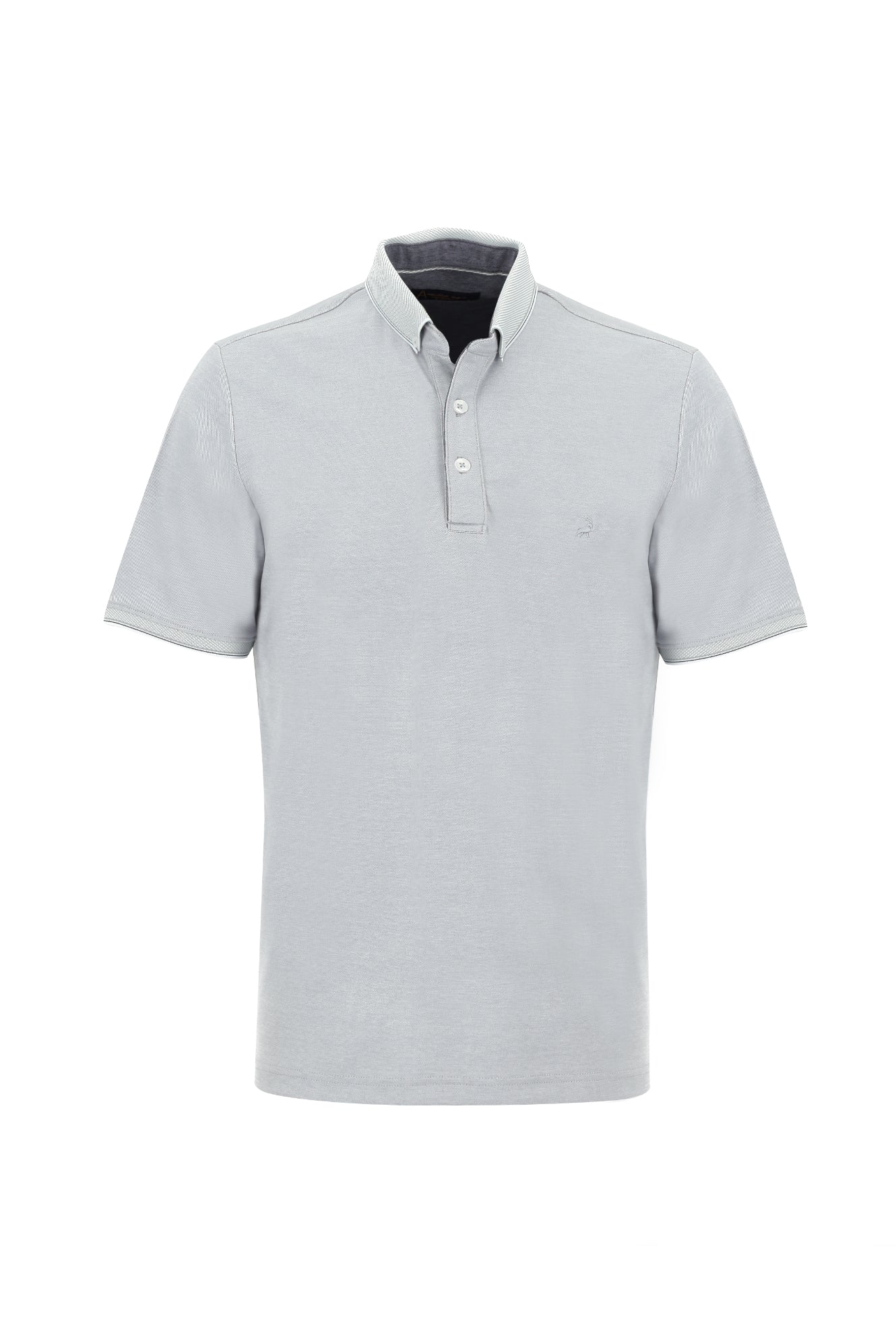 Açık Gri Polo Yaka Regular Fit T-shirt