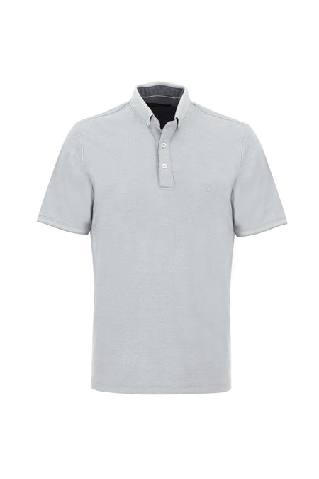 Açık Gri Polo Yaka Regular Fit T-shirt