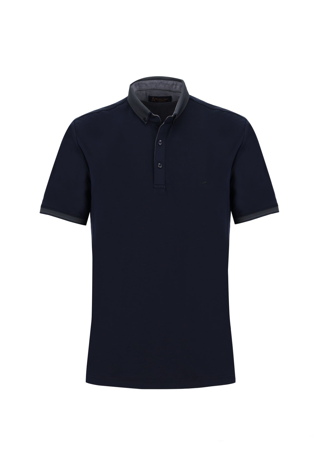 Orta Lacivert Polo Yaka Regular Fit T-shirt