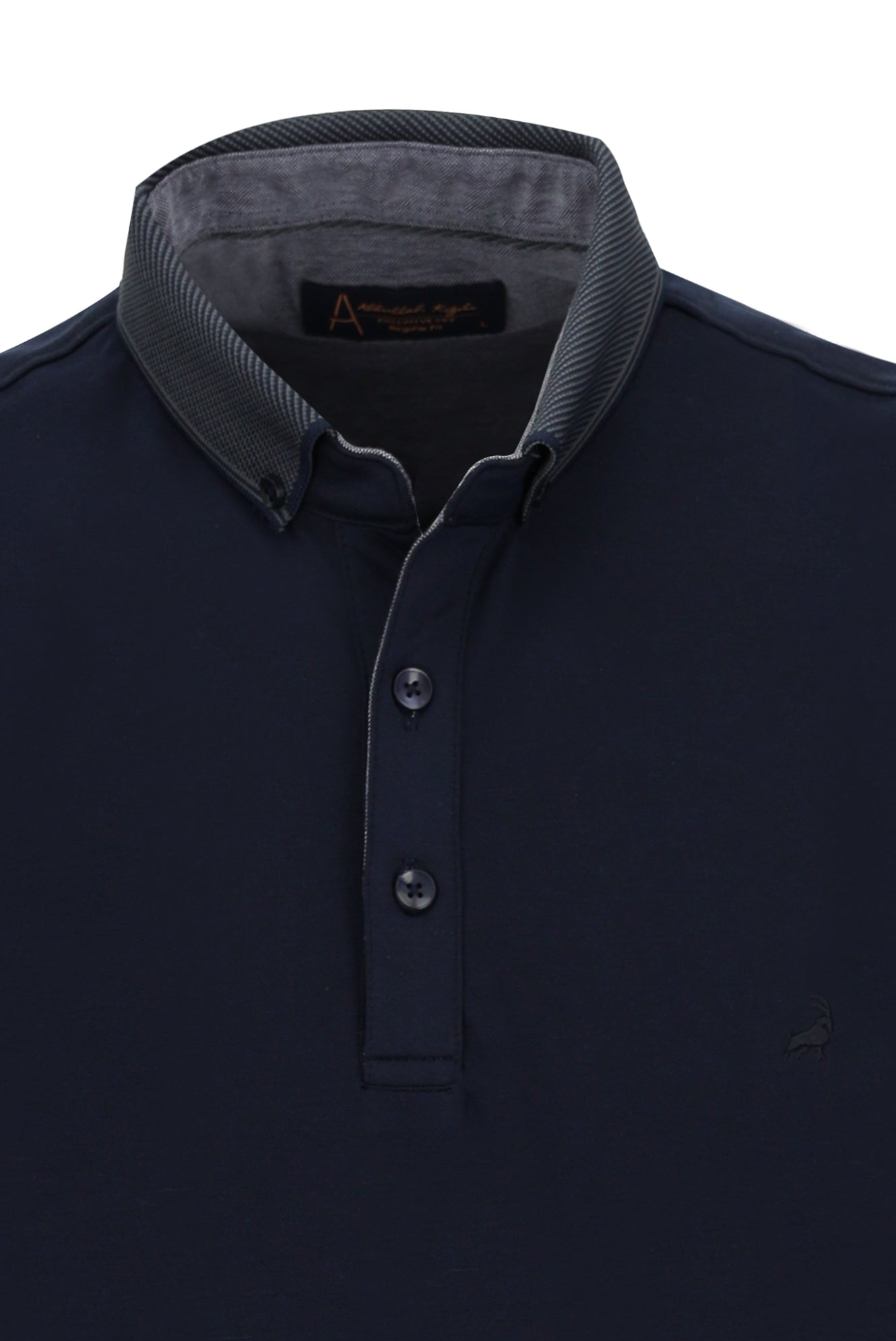 Orta Lacivert Polo Yaka Regular Fit T-shirt