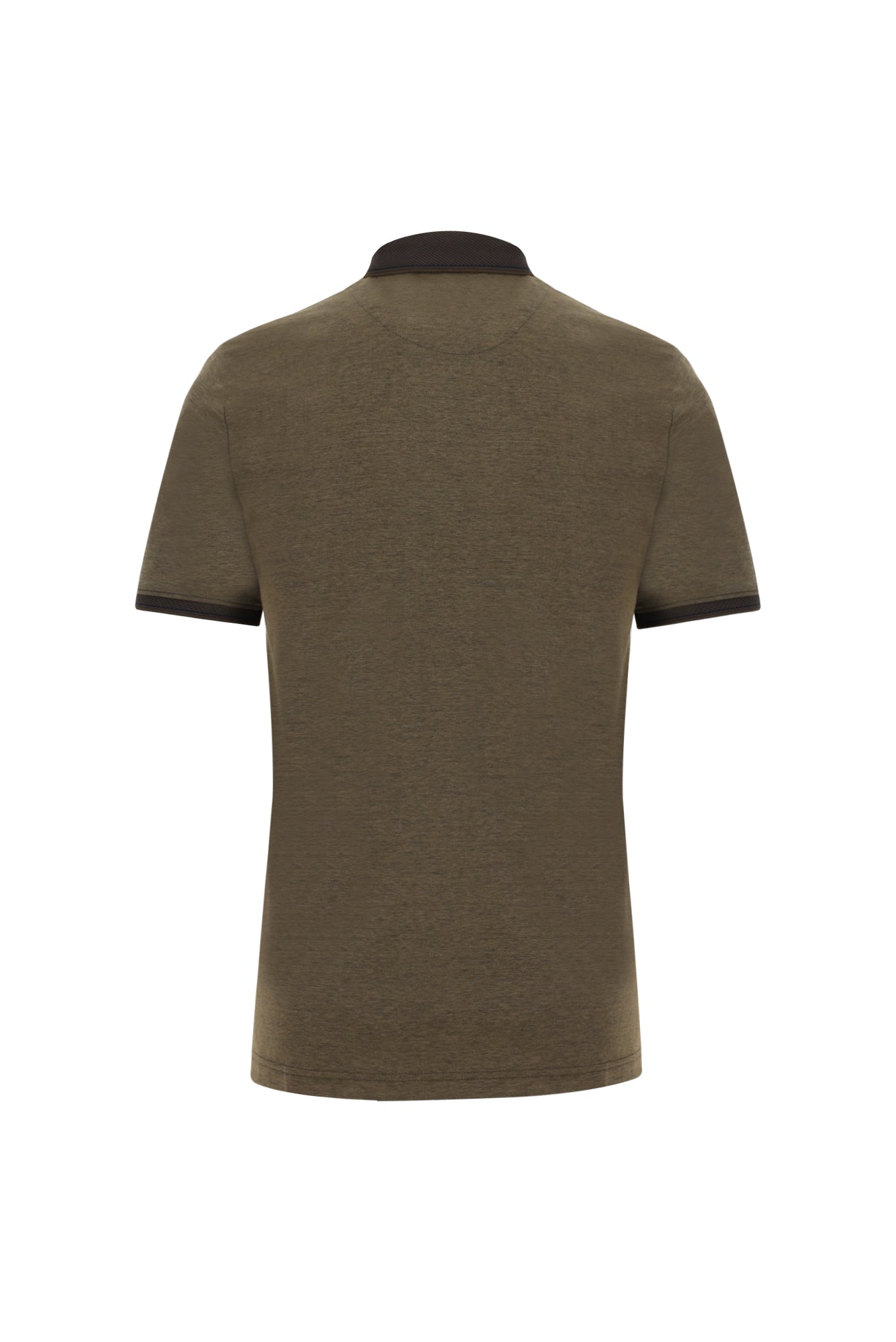 Orta Kahve Polo Yaka Regular Fit T-shirt