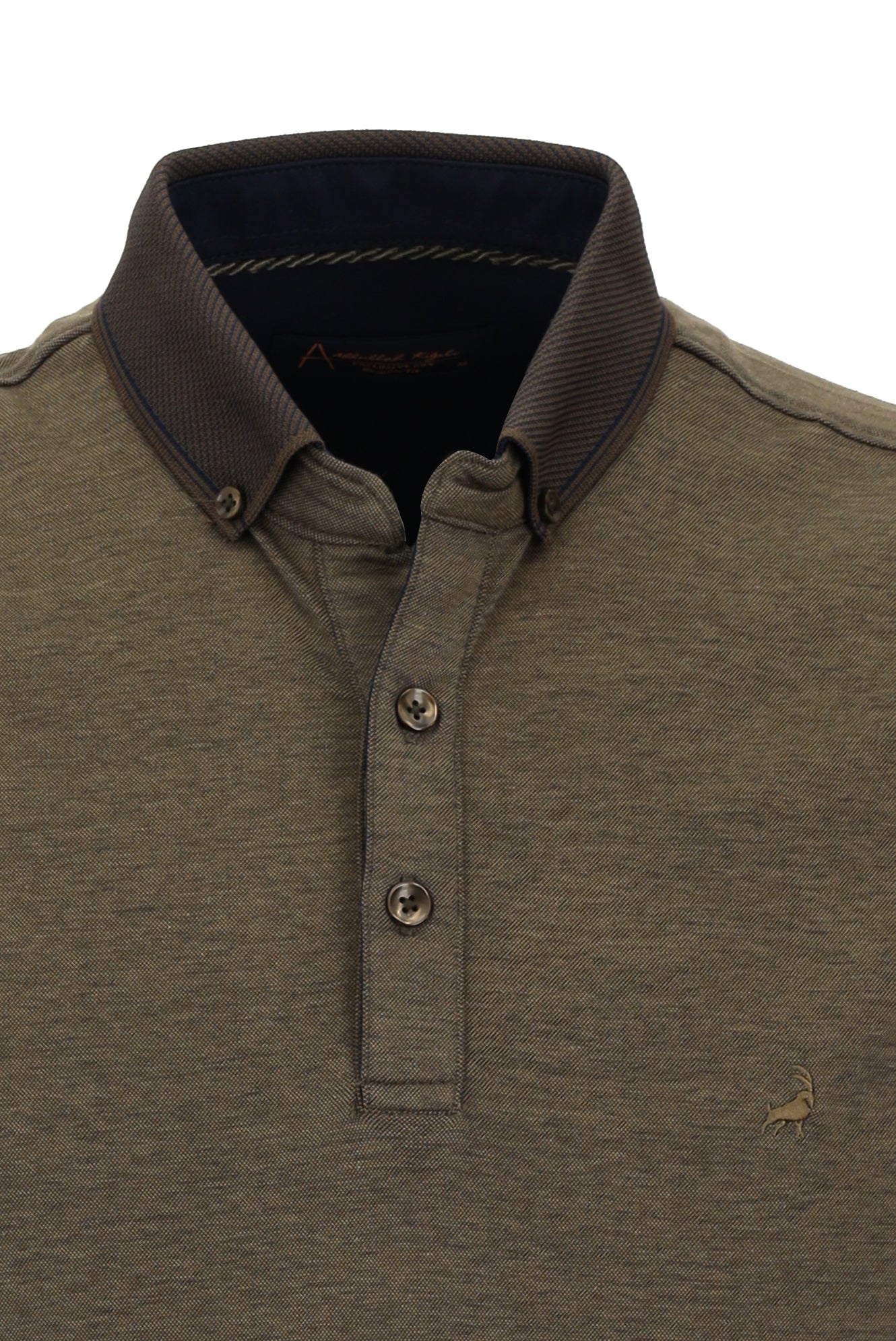 Orta Kahve Polo Yaka Regular Fit T-shirt