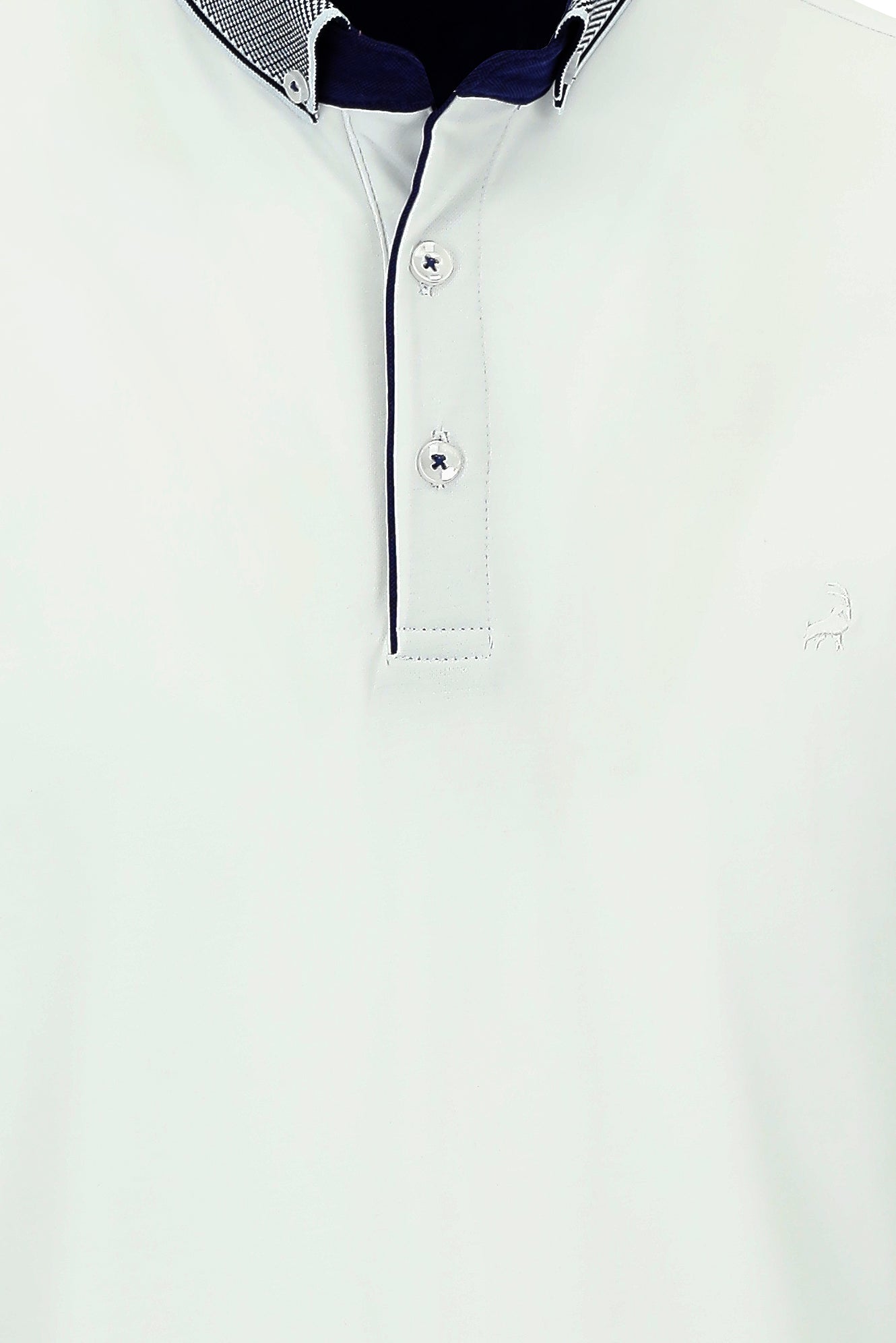 Beyaz Polo Yaka Regular Fit Pamuklu T-shirt