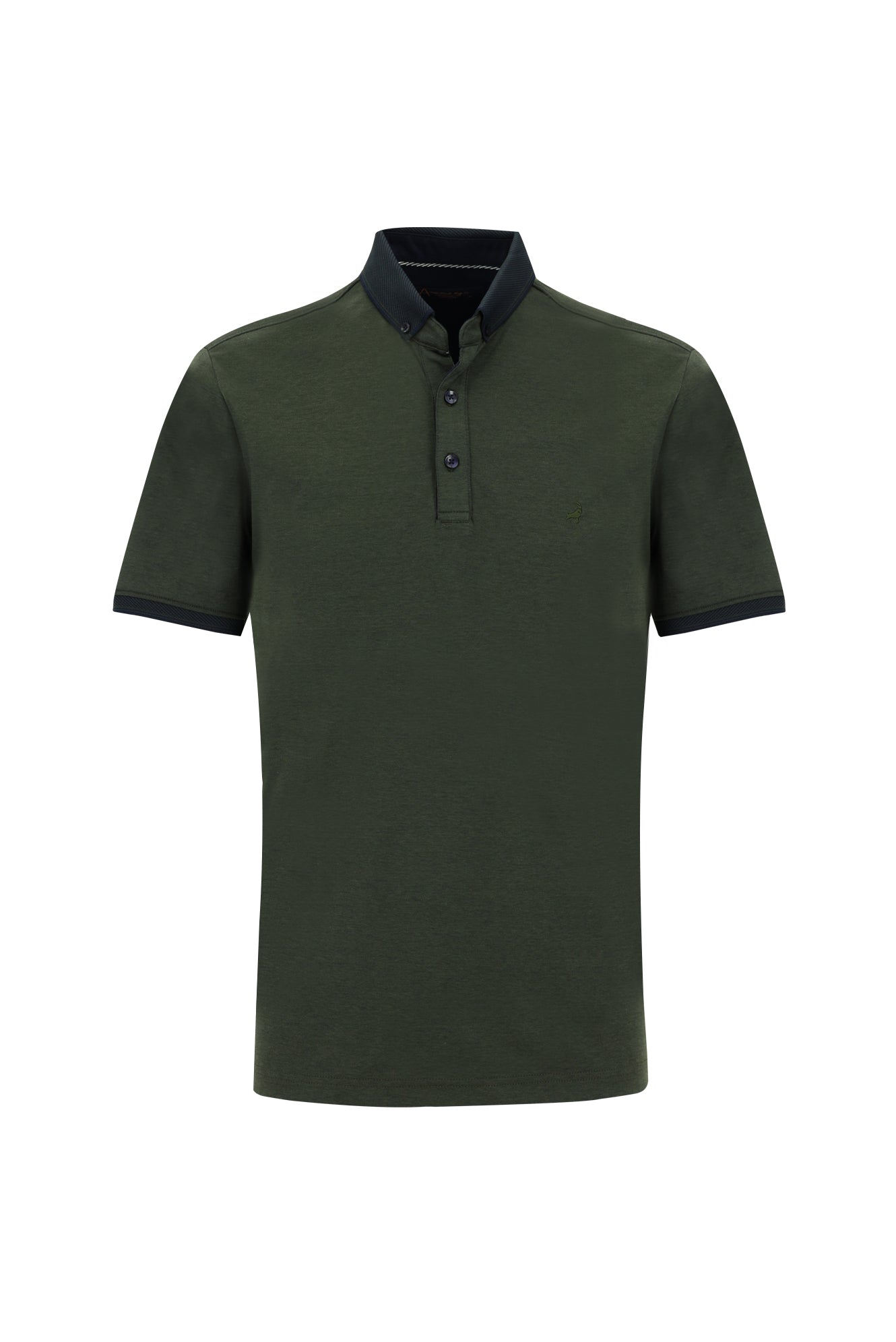 Orta Haki Polo Yaka Regular Fit T-shirt