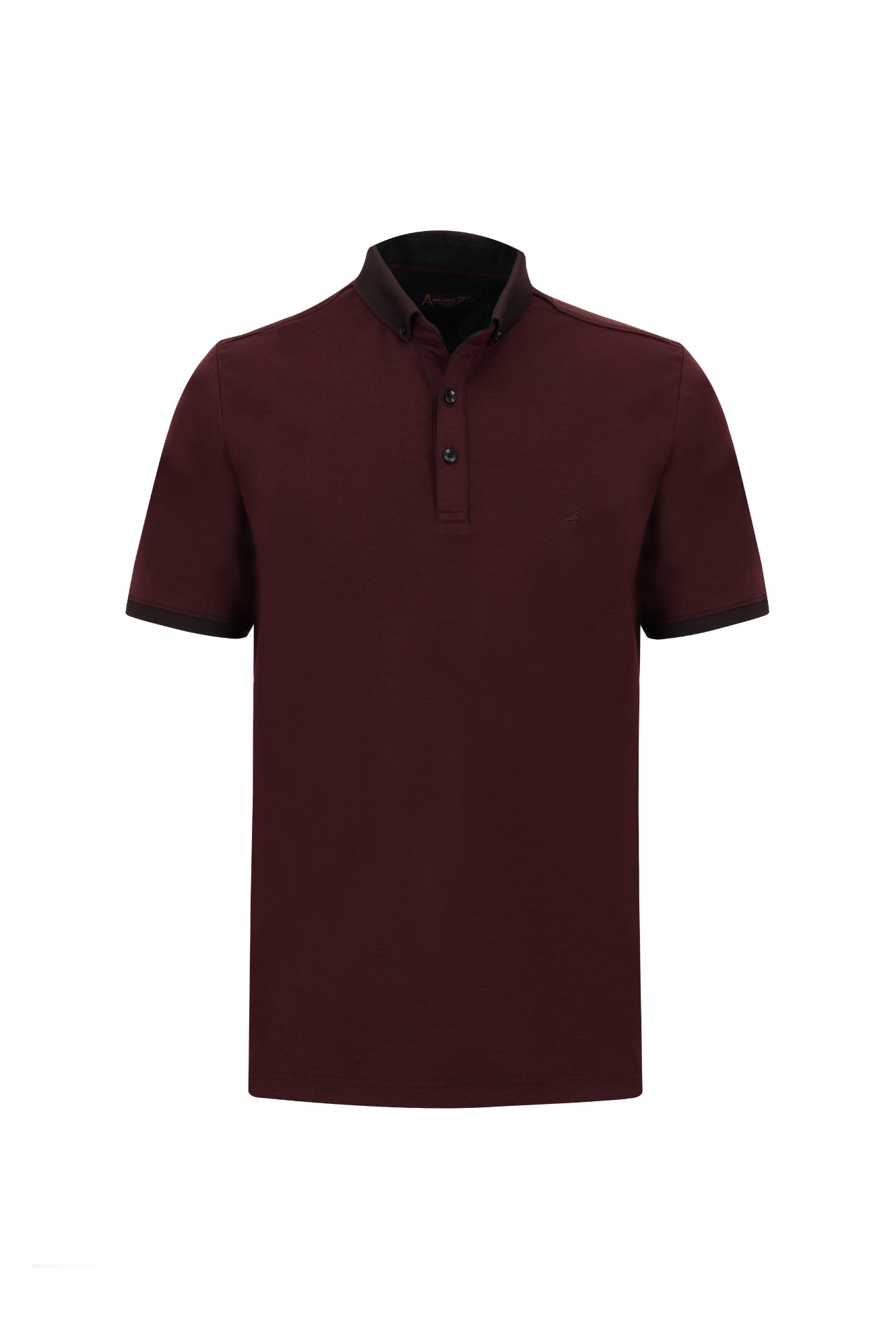 Koyu Bordo Polo Yaka Regular Fit T-shirt
