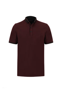 Koyu Bordo Polo Yaka Regular Fit T-shirt