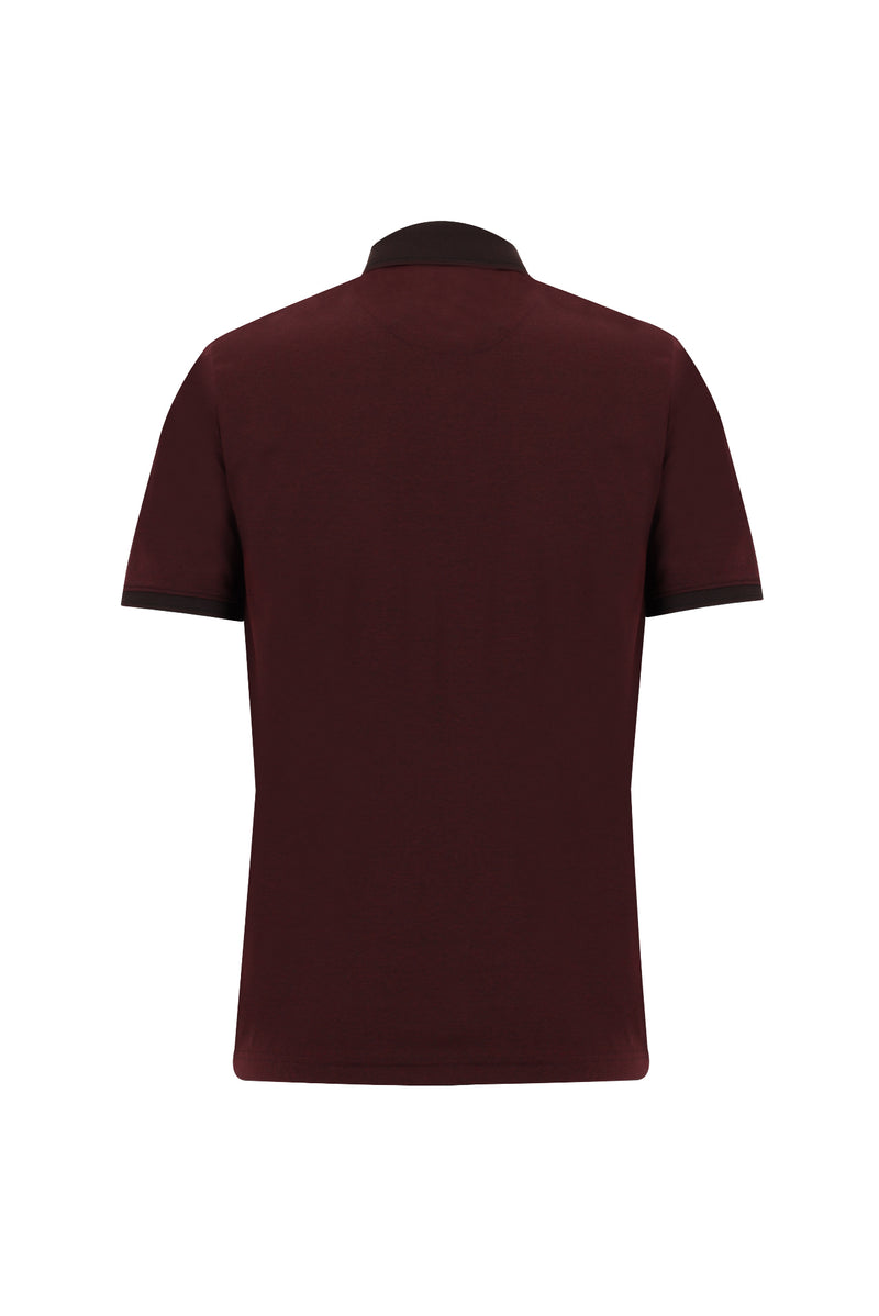 Koyu Bordo Polo Yaka Regular Fit T-shirt