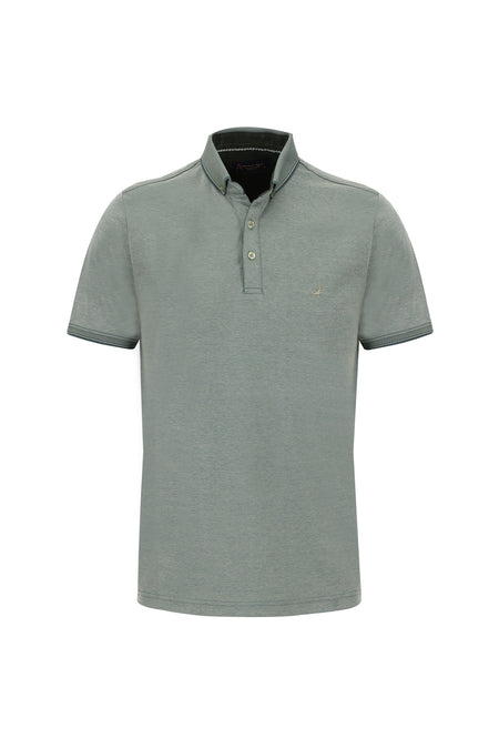 Zümrüt Yeşili Polo Yaka Regular Fit T-shirt