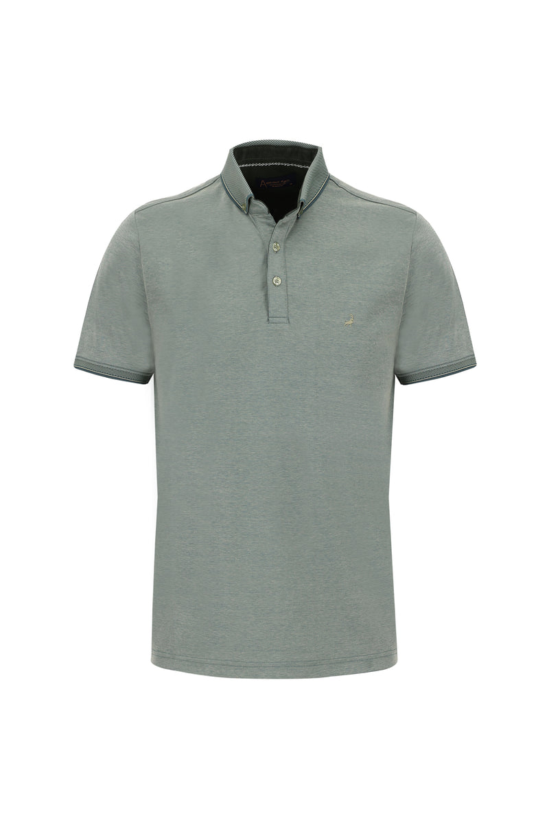 Zümrüt Yeşili Polo Yaka Regular Fit T-shirt