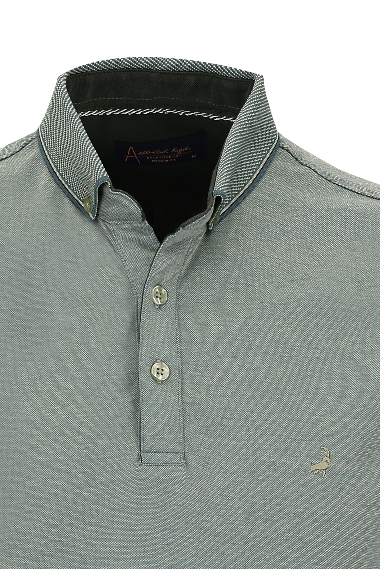 Zümrüt Ye?ili Polo Yaka Regular Fit T-shirt-Abdullah Ki??l?