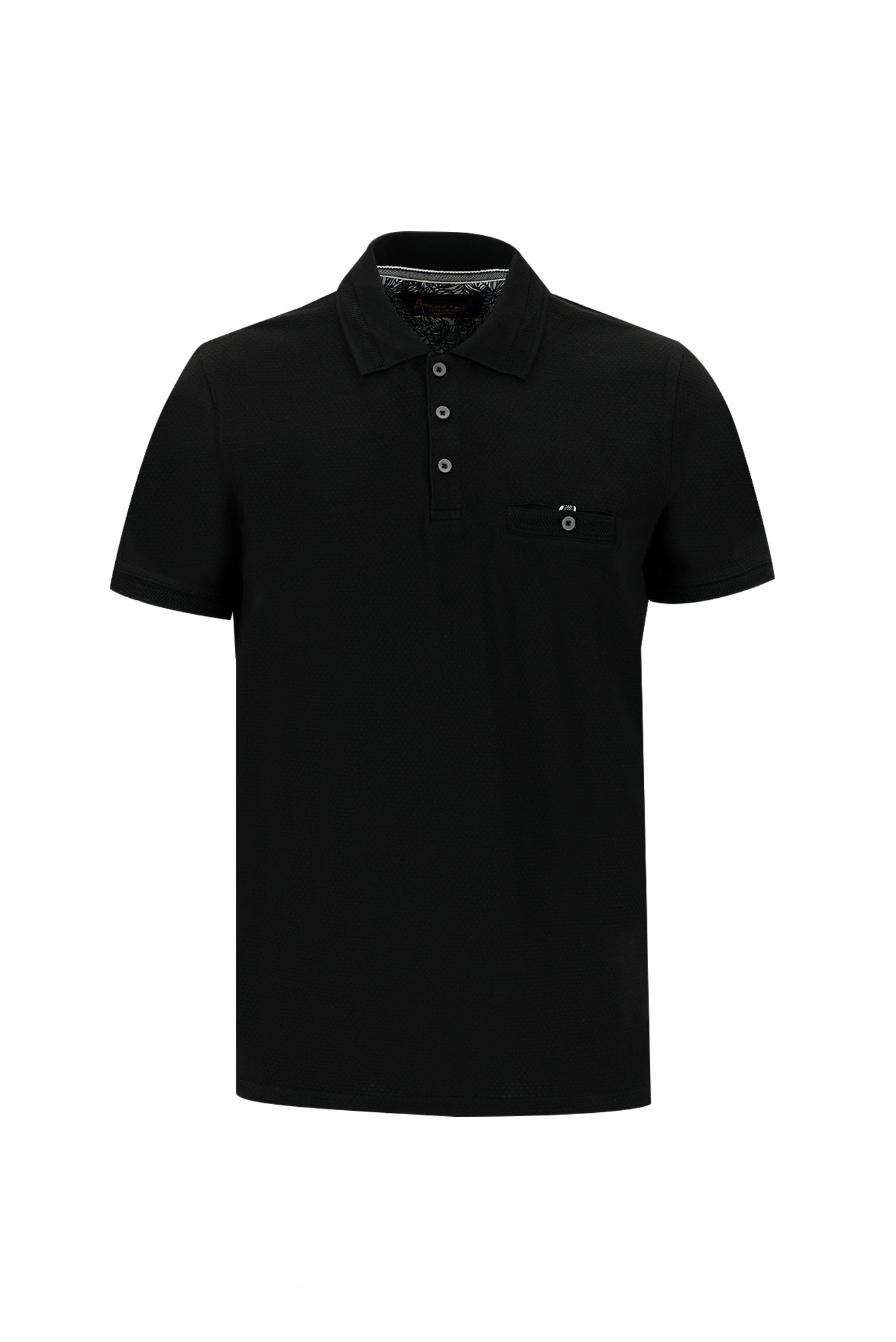 Siyah Polo Yaka Regular Fit T-shirt