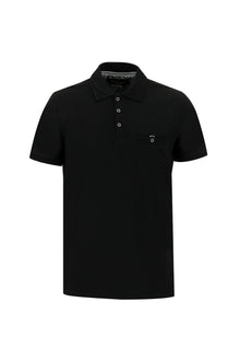 Siyah Polo Yaka Regular Fit T-shirt
