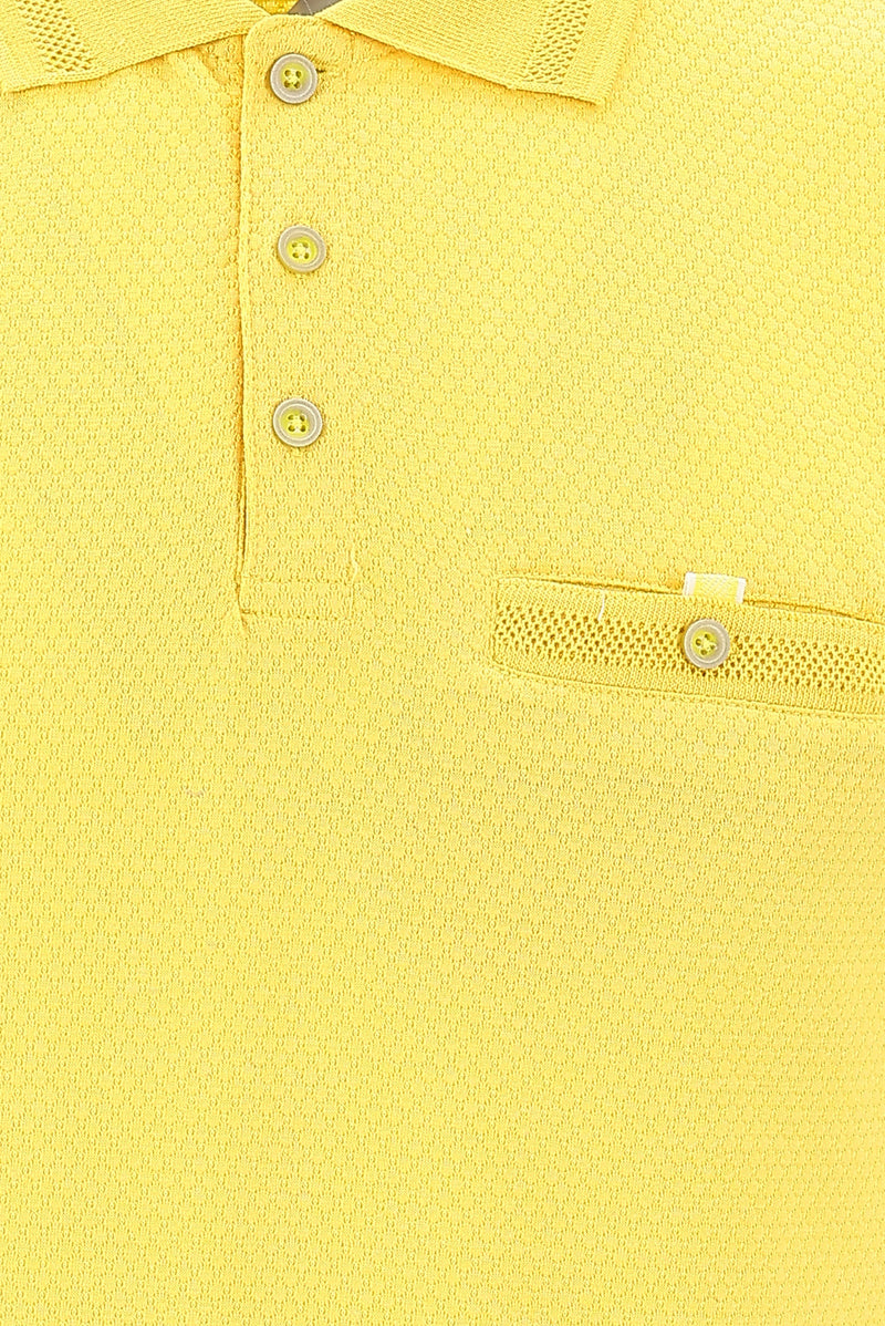 Koyu Sarı Polo Yaka Regular Fit T-shirt