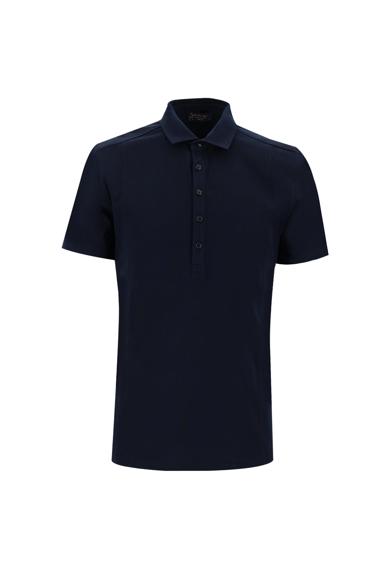 Siyah Lacivert Polo Yaka Slim Fit Dar Kesim Pamuk T-shirt