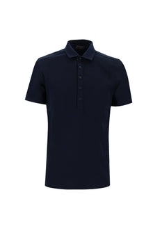 Siyah Lacivert Polo Yaka Slim Fit Dar Kesim Pamuk T-shirt