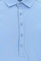 Gök Mavisi Polo Yaka Slim Fit Dar Kesim Pamuk T-shirt