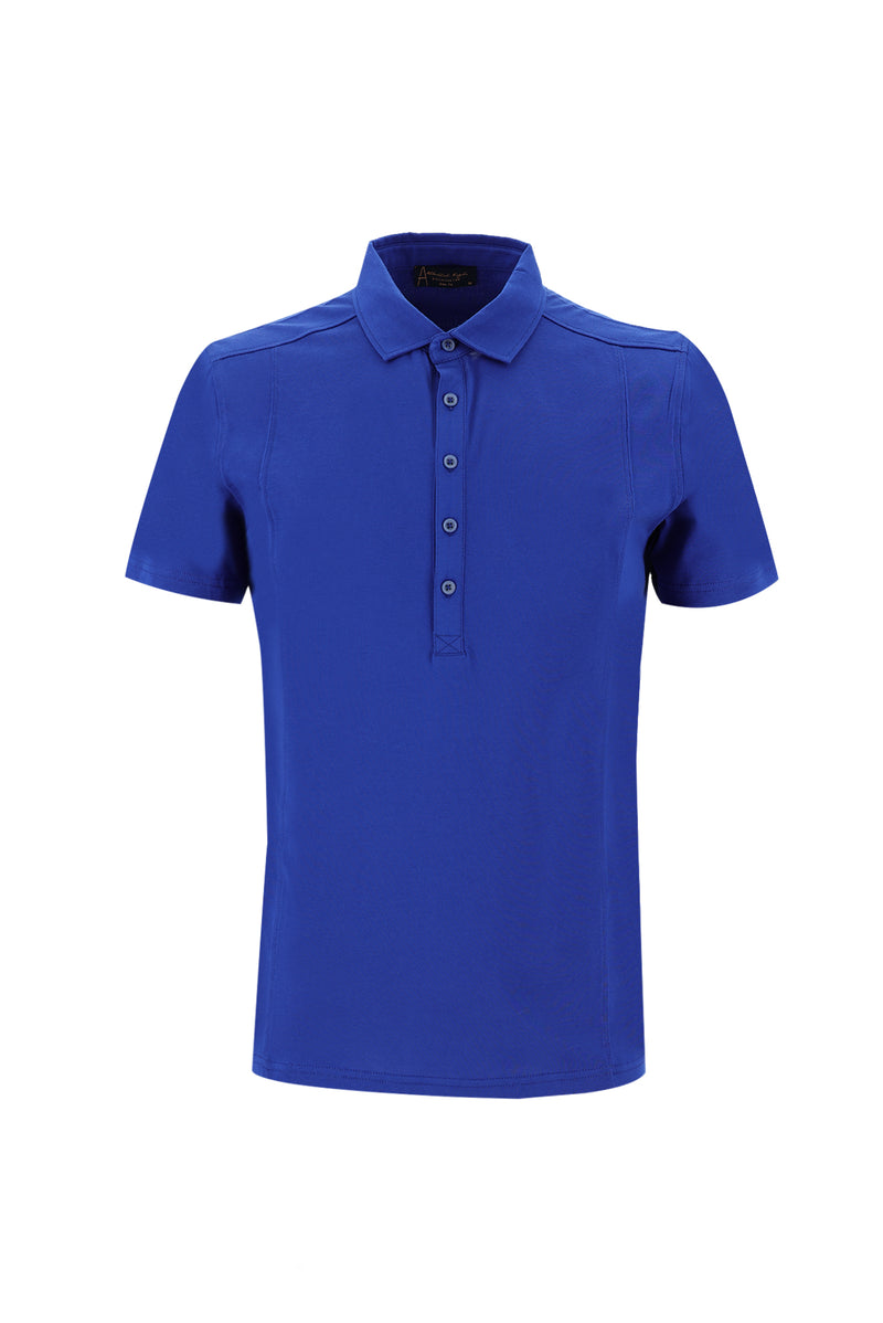 Koyu Mavi  Polo Yaka Slim Fit Dar Kesim Pamuk T-shirt