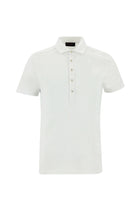 Beyaz Polo Yaka Slim Fit Dar Kesim Pamuk T-shirt