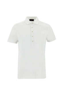 Beyaz Polo Yaka Slim Fit Dar Kesim Pamuk T-shirt