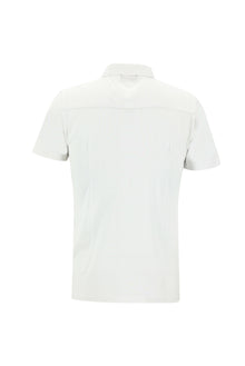 Beyaz Polo Yaka Slim Fit Dar Kesim Pamuk T-shirt
