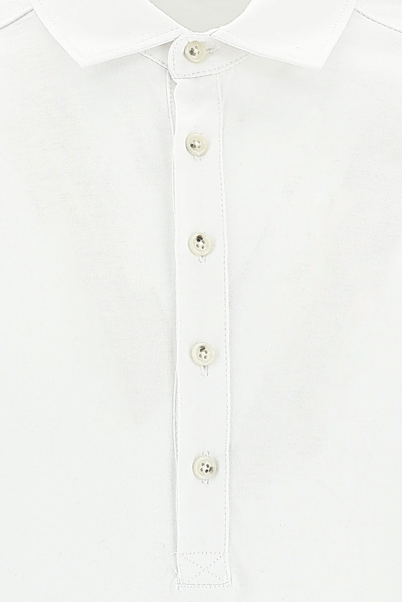 Beyaz Polo Yaka Slim Fit Dar Kesim Pamuk T-shirt