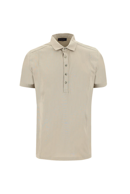 Orta Vizon Polo Yaka Slim Fit Dar Kesim Pamuk T-shirt