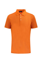 Orta Turuncu Polo Yaka Slim Fit Dar Kesim Pamuklu T-shirt