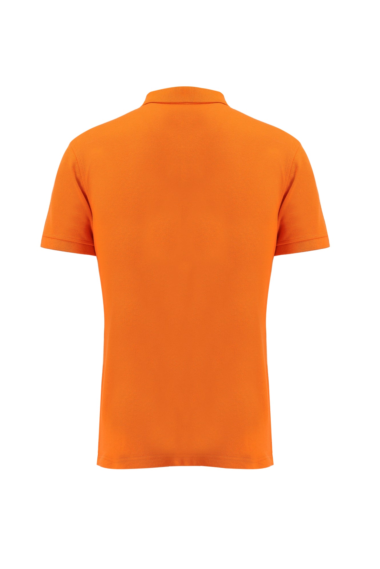 Orta Turuncu Polo Yaka Slim Fit Dar Kesim Pamuklu T-shirt