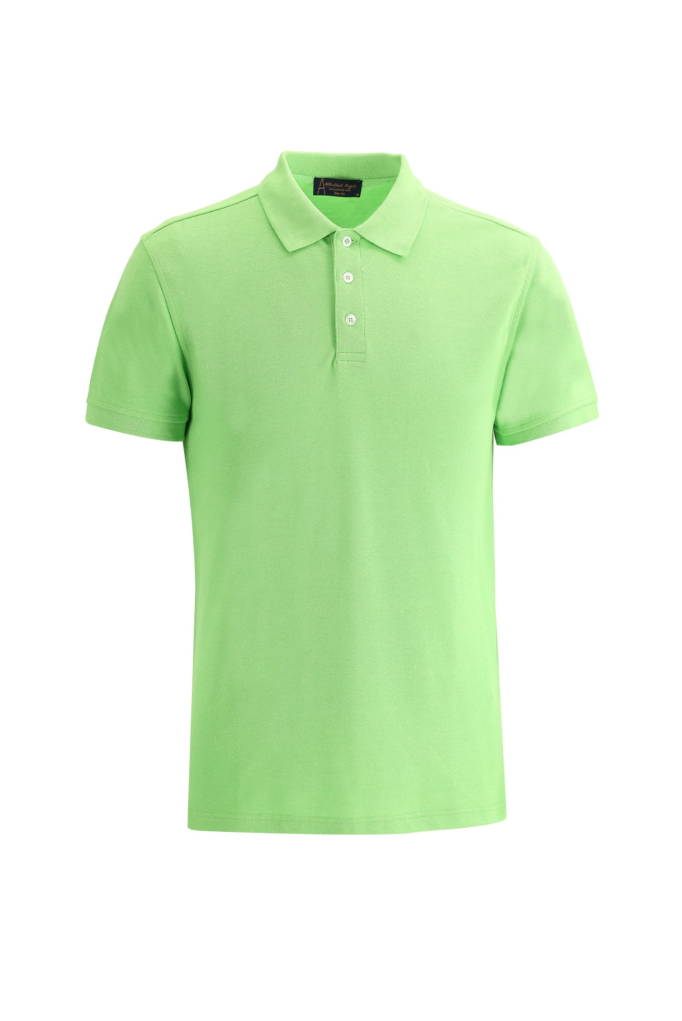 Çimen Yeşili Polo Yaka Slim Fit Dar Kesim Pamuklu T-shirt